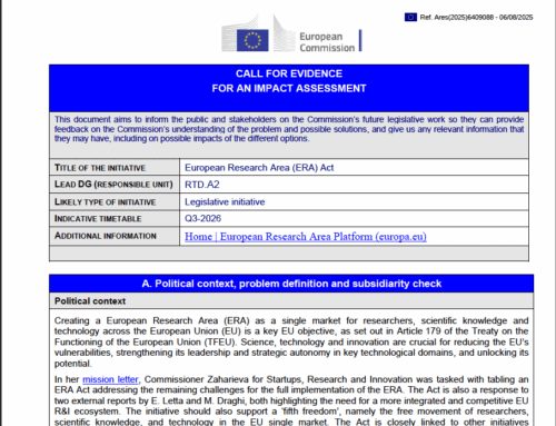 Consulta pública para preparar la futura Ley del Espacio Europeo de Investigación